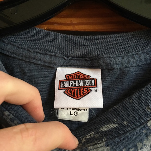Harley Davidson Motorcycles Blue Tshirt Size Large - Picture 2 of 5